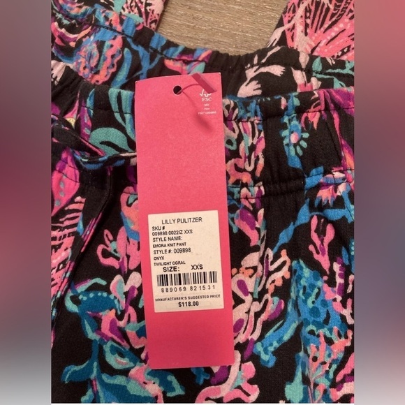 Lilly Pulitzer Emora Pants Joggers Onx Twilight XXS NWT - Picture 4 of 7